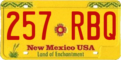 NM license plate 257RBQ