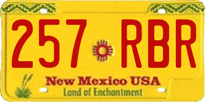 NM license plate 257RBR