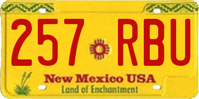 NM license plate 257RBU