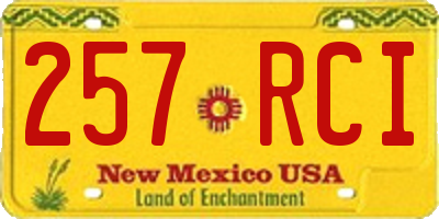 NM license plate 257RCI