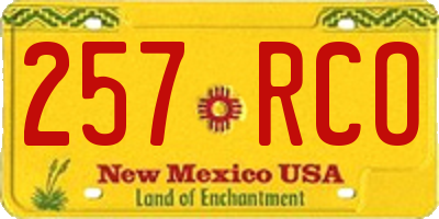 NM license plate 257RCO