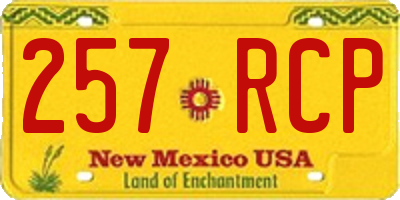 NM license plate 257RCP