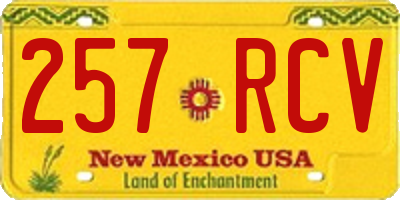 NM license plate 257RCV