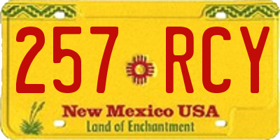 NM license plate 257RCY