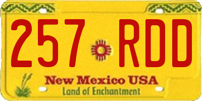 NM license plate 257RDD
