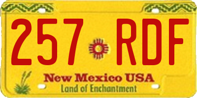 NM license plate 257RDF