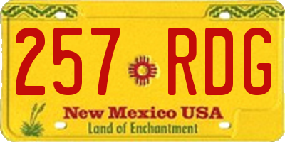 NM license plate 257RDG