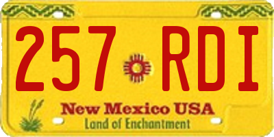 NM license plate 257RDI