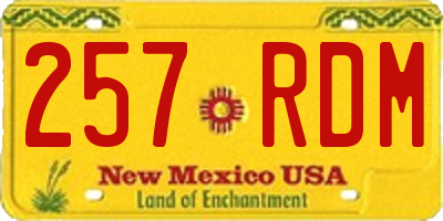 NM license plate 257RDM