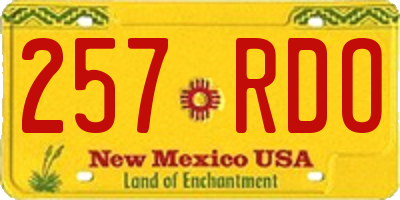 NM license plate 257RDO