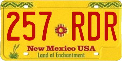 NM license plate 257RDR