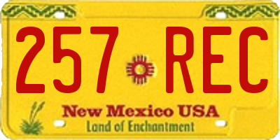 NM license plate 257REC