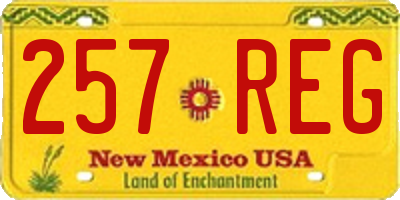 NM license plate 257REG