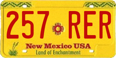 NM license plate 257RER