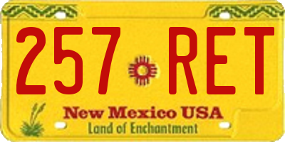 NM license plate 257RET