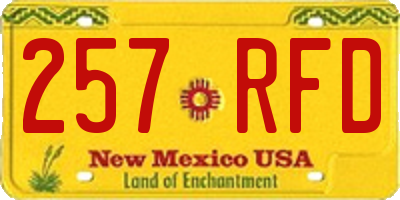 NM license plate 257RFD