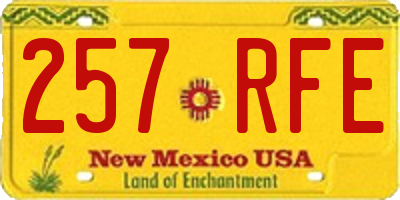 NM license plate 257RFE