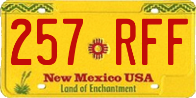 NM license plate 257RFF