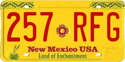 NM license plate 257RFG