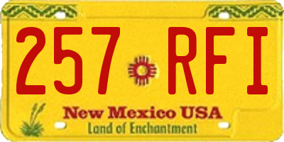 NM license plate 257RFI