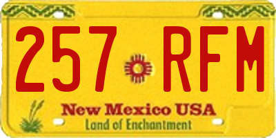 NM license plate 257RFM