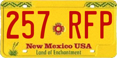 NM license plate 257RFP