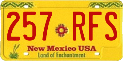 NM license plate 257RFS