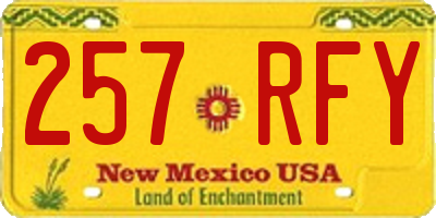 NM license plate 257RFY