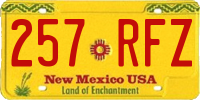 NM license plate 257RFZ