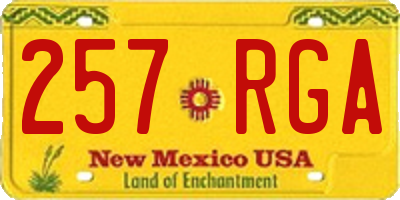 NM license plate 257RGA