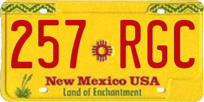 NM license plate 257RGC