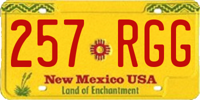 NM license plate 257RGG