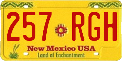 NM license plate 257RGH