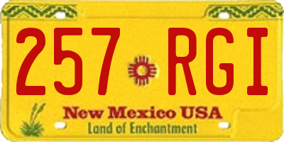 NM license plate 257RGI