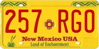 NM license plate 257RGO