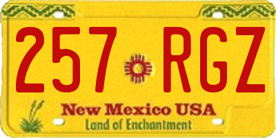 NM license plate 257RGZ