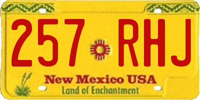 NM license plate 257RHJ
