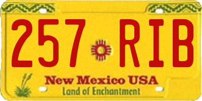 NM license plate 257RIB
