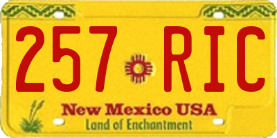 NM license plate 257RIC