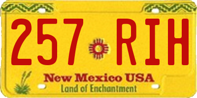 NM license plate 257RIH
