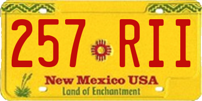 NM license plate 257RII