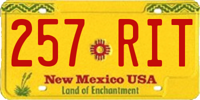 NM license plate 257RIT