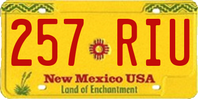 NM license plate 257RIU