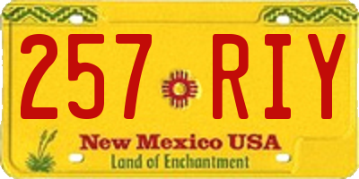 NM license plate 257RIY