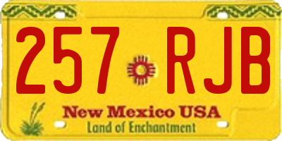 NM license plate 257RJB