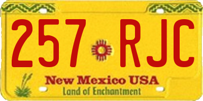 NM license plate 257RJC