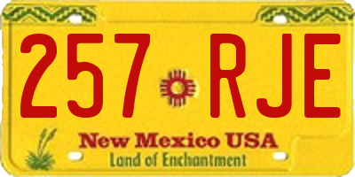 NM license plate 257RJE