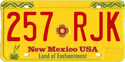 NM license plate 257RJK
