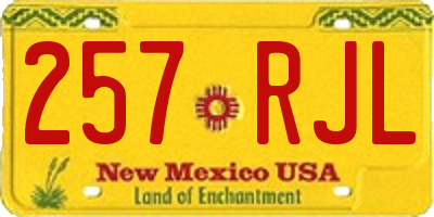 NM license plate 257RJL