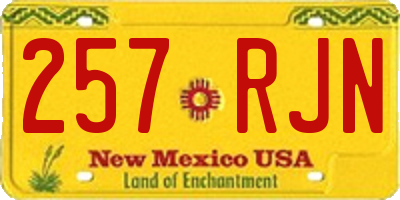 NM license plate 257RJN